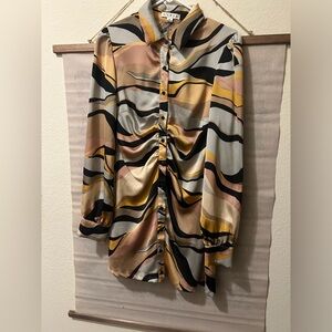 Satin Button Up Dress